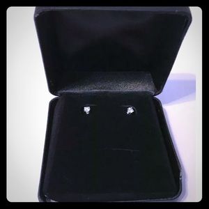 1/4 Ct Diamond Earrings Solitaire 14k White Gold